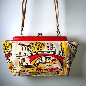 Vintage Prada looking top handle bag - color block